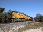 UP 8698  22Nov2011  SB Waiting at IH35 Frontage Rd DSC